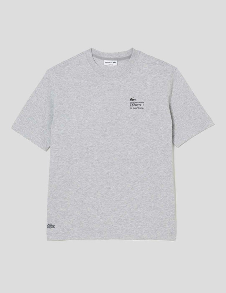 T-shirt LACOSTE loose fit tee argent chine
